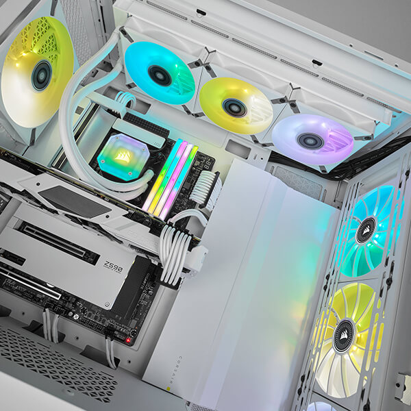 Corsair iCUE ML120 RGB Elite Premium 120mm PWM Magnetic Levitation Triple Fan Kit (White)